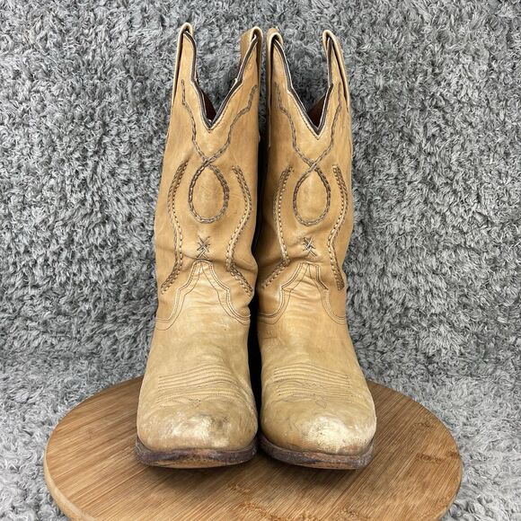 Dan Post Albany Western Cowboy Boots Men’s 9.5 D Tan Beige Leather DP26690 - Picture 3 of 10
